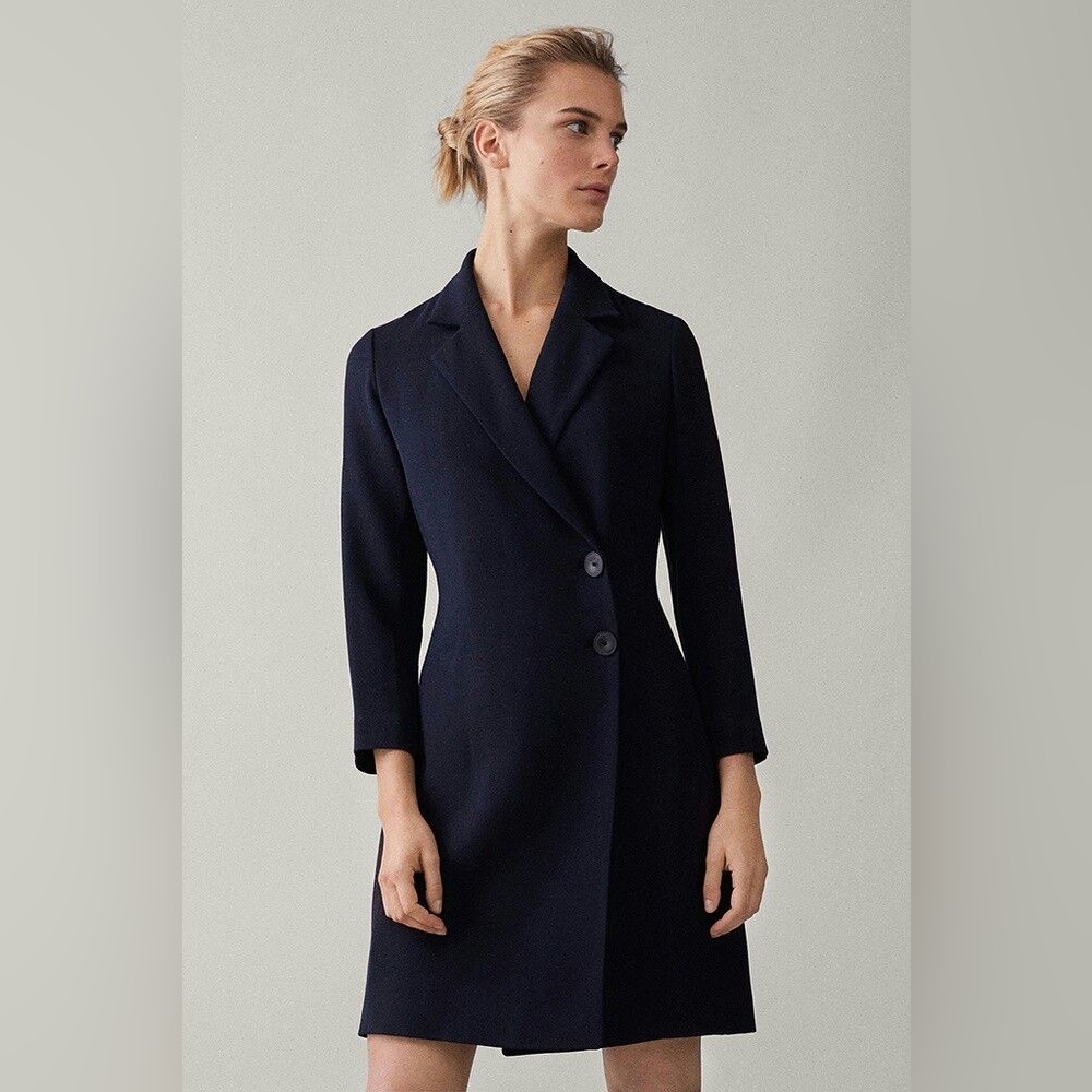 Massimo Dutti Vestido Navy Blazer Dress
